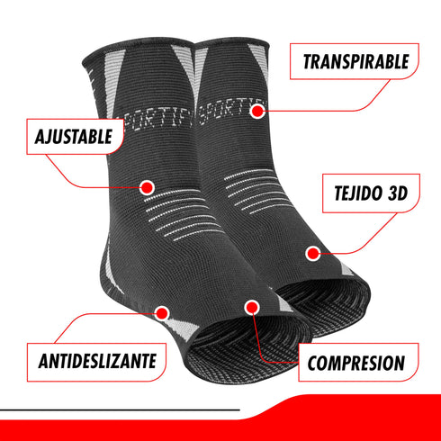 SPORTIFY Par de Tobilleras de Compresión Transpirables