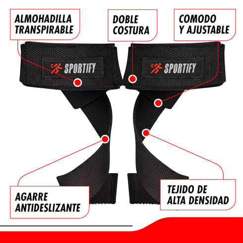 SPORTIFY Par de Correas de Muñeca para Gimnasio
