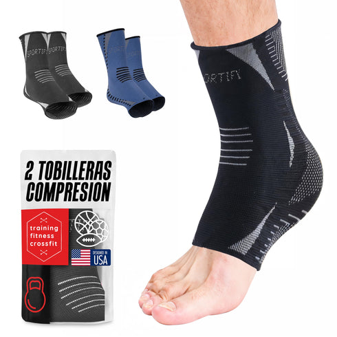 SPORTIFY Par de Tobilleras de Compresión Transpirables