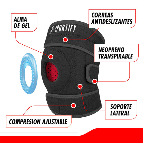 SPORTIFY Rodillera Ortopédica con Estabilizadores Laterales