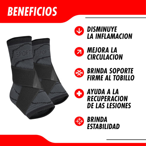 SPORTIFY Tobillera de Compresión Elástica Ajustable