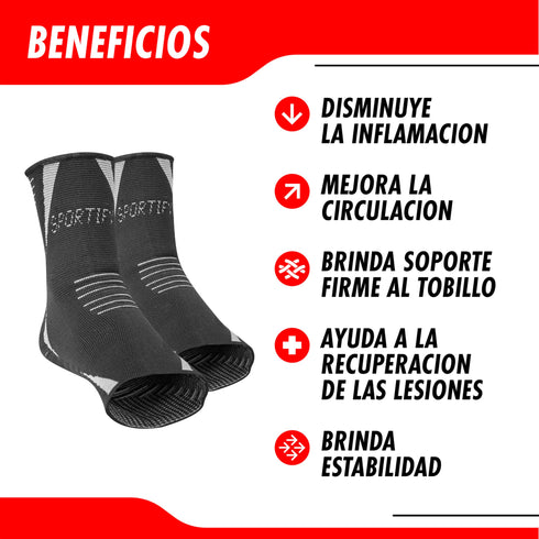 SPORTIFY Par de Tobilleras de Compresión Transpirables