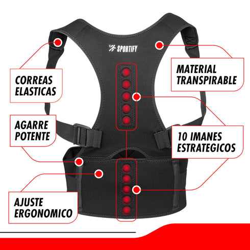 SPORTIFY Corrector de Postura de Espalda Completa