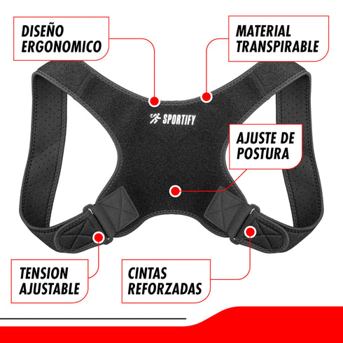 SPORTIFY Corrector de Postura Superior Ajustable