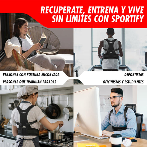 SPORTIFY Corrector de Postura con Faja Lumbar
