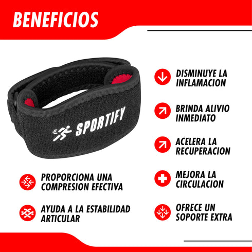 SPORTIFY Codera Ajustable con Almohadilla de Compresión