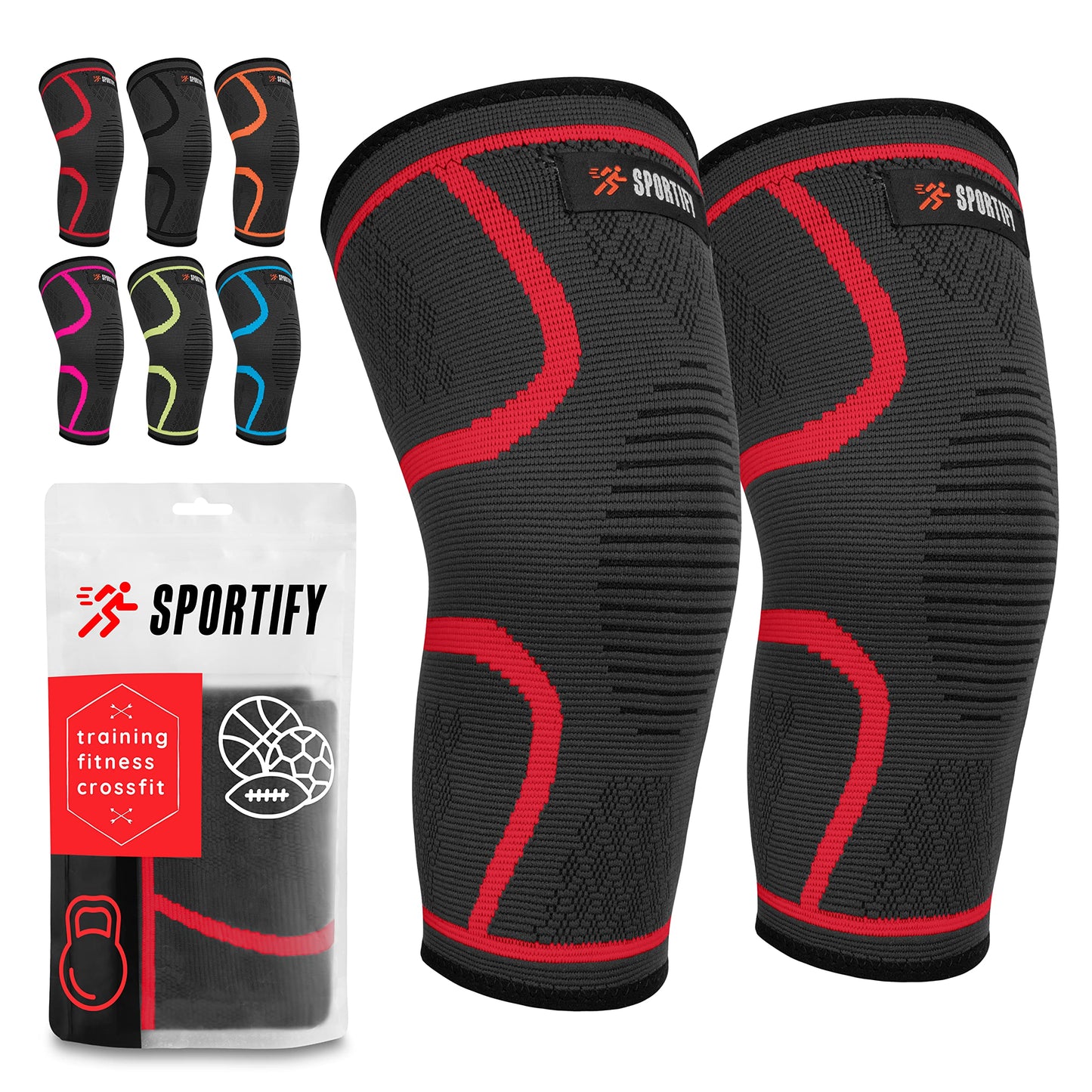 SPORTIFY Par de Rodilleras de Compresión sin Costuras