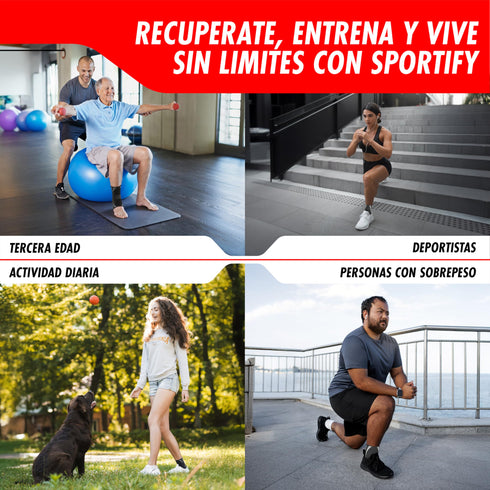 SPORTIFY Par de Tobilleras de Compresión Transpirables