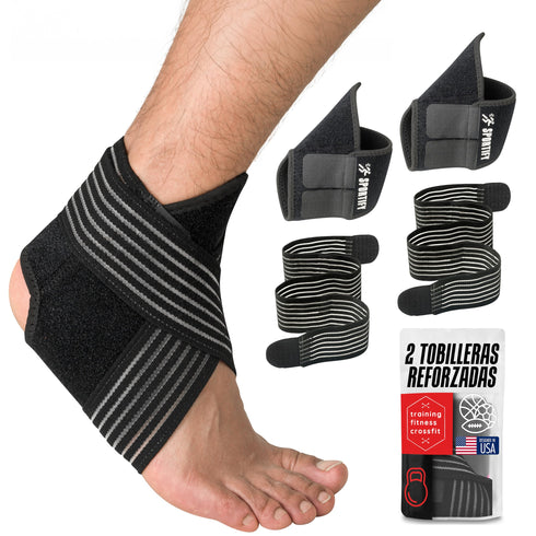 SPORTIFY Par de Vendajes de Tobillo de Compresión