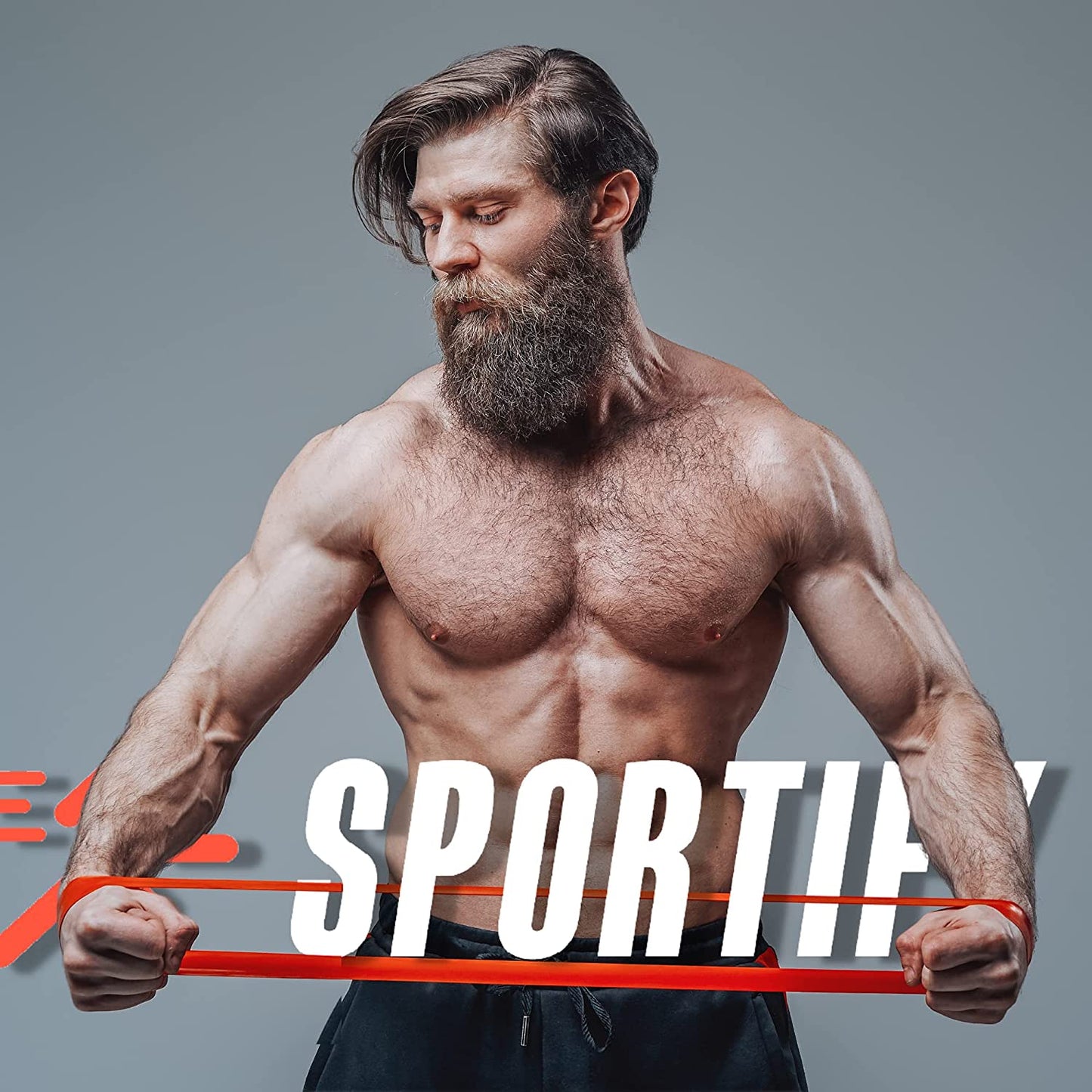 SPORTIFY Set 3 Bandas Largas de Resistencia de Tela Antideslizantes Uso Rudo Durables Suaves Lavables 3 Niveles de Resistencia para Ejercicios Full Body Tonifican Fortalecen Piernas Gluteos Brazos Espalda Lagartijas Peso Libre Crossfit LAS ORIGINALES y C