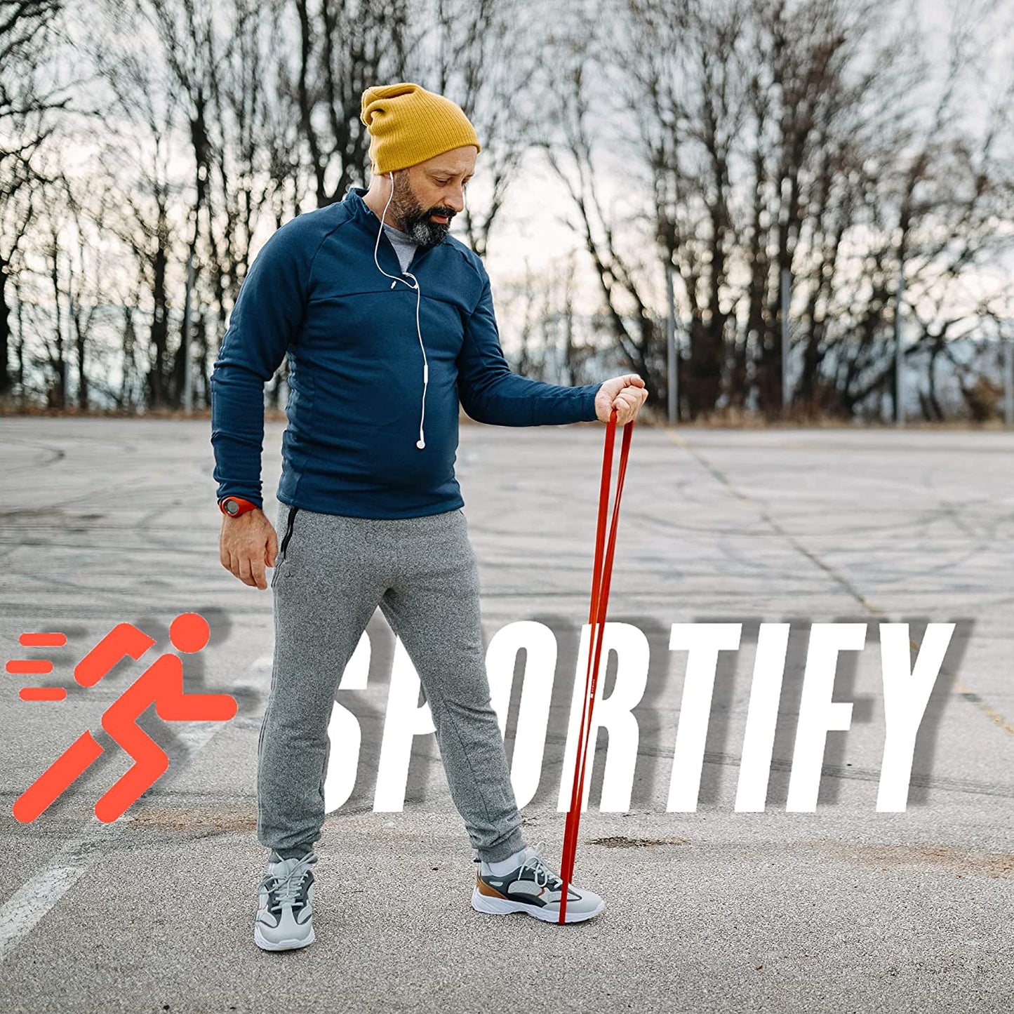 SPORTIFY Set 3 Bandas Largas de Resistencia de Tela Antideslizantes Uso Rudo Durables Suaves Lavables 3 Niveles de Resistencia para Ejercicios Full Body Tonifican Fortalecen Piernas Gluteos Brazos Espalda Lagartijas Peso Libre Crossfit LAS ORIGINALES y C