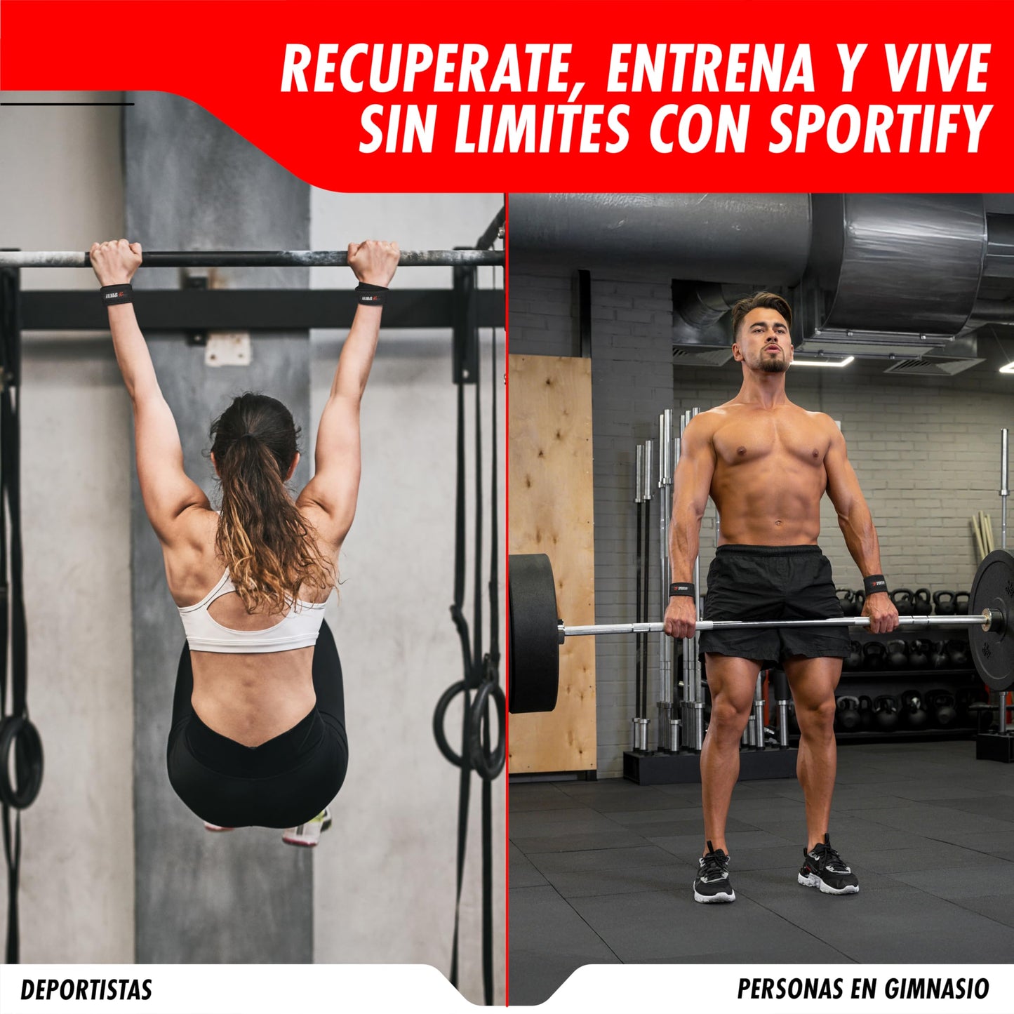 SPORTIFY Par de Straps para Levantamiento de Pesas