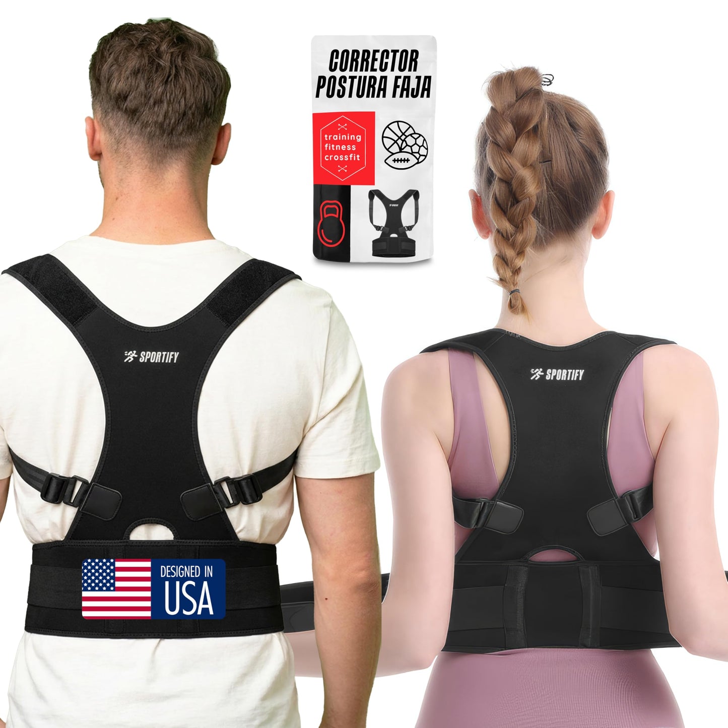 SPORTIFY Corrector de Postura con Faja Lumbar
