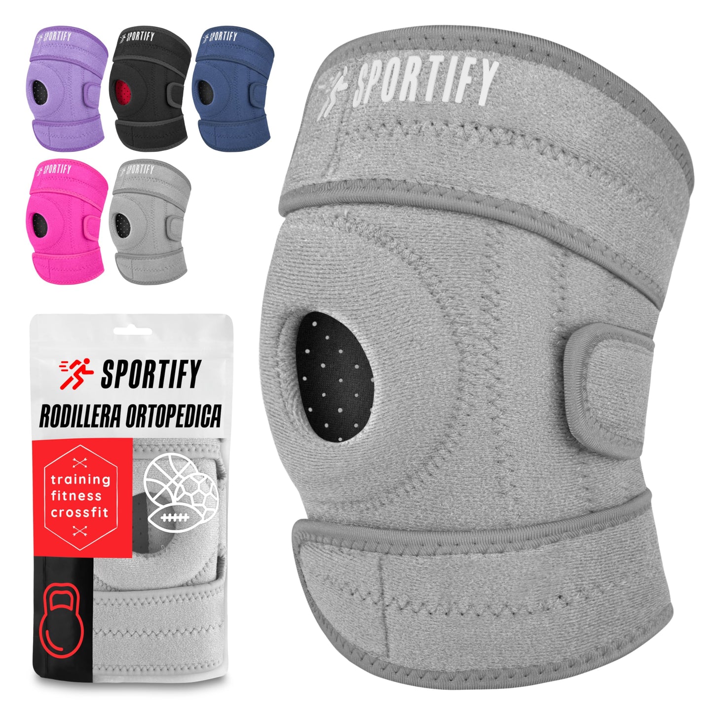 SPORTIFY Rodillera Ortopédica con Estabilizadores Laterales