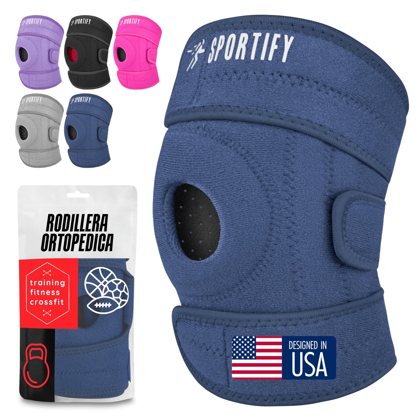 SPORTIFY Rodillera Ortopédica con Estabilizadores Laterales